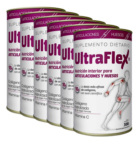 Pack 6 Ultraflex Colágeno Hidrolizado Huesos Articulaciones