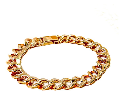 Pulsera Ancha Oro 18k Maciza Estilo Cubana 19 Cm 