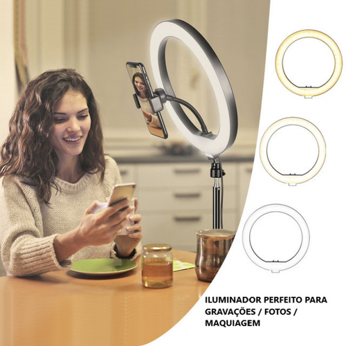 Ring Ligth Luz Led 10 Pol Completo Tripé Suporte Celular