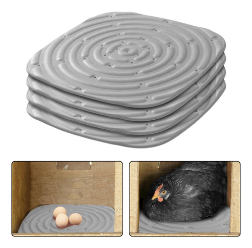 Almohadillas Para Caja De Nido De Pollo De 4 Piezas, Gris