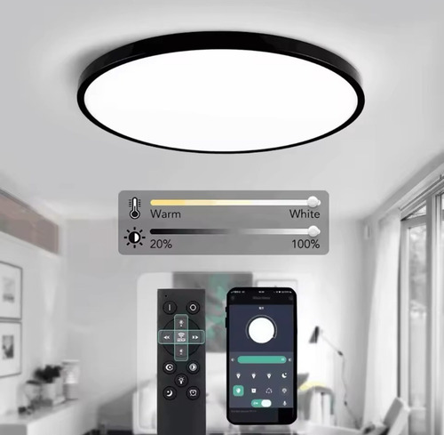 Plafón Led Smart Luminaria Techo Con Control Remoto Nordico