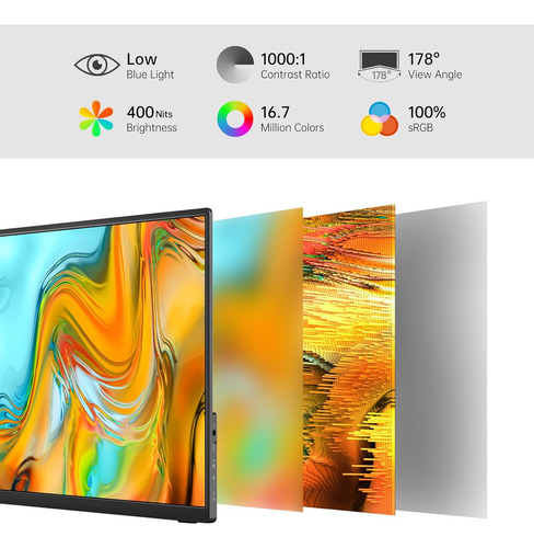 Monitor Portátil Mnn De 14 Pulgadas Fhd 1920 * 1200p Usb C H