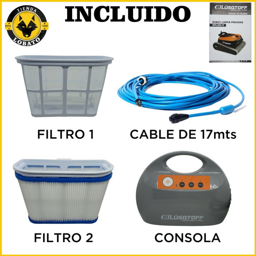Robot Limpia Piscina Barrefondo Paredes Fondo Pileta Lusqtof