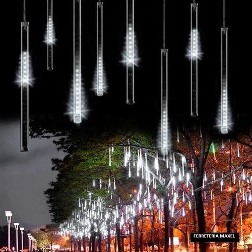 Luces Led Guirnalda Lluvia Meteoro Cascada Navidad Azul