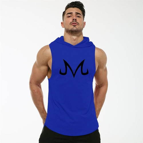 Playera Muscle Gym Majin Boo S/manga Con Capucha