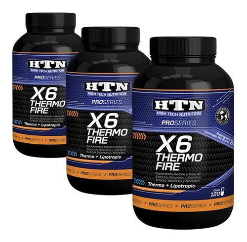 3 Thermo Fire X6 Htn Té Verde Carnitina Vitamina B1 B2 B6