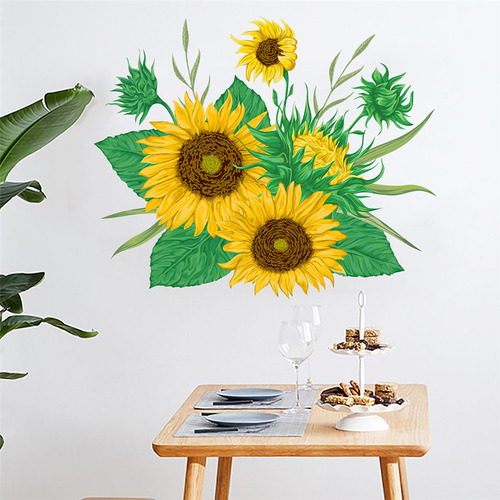 Adhesivos Decorativos De Pared Con Forma De Girasol, Decorac