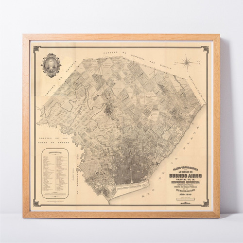Mapa Ciudad Buenos Aires Año 1895 66cmx61cm