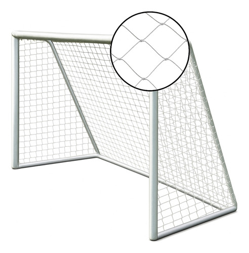 2 Redes Para Arco Futbol 5 De 3x2m Cajón 0,50x1m - 10x10cm Blanco