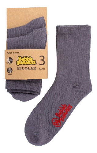 Calcetin Escolar Bubblegummers Bts Gris