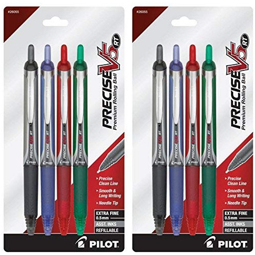 Boligrafo Retractil Punta Extrafina 8 Tinta Negra Azul Rojo