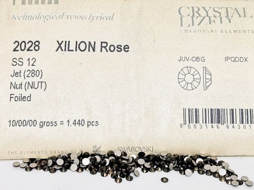 Cristal Para Uña Swarovski Original 2028 Color Jet Nut 12ss