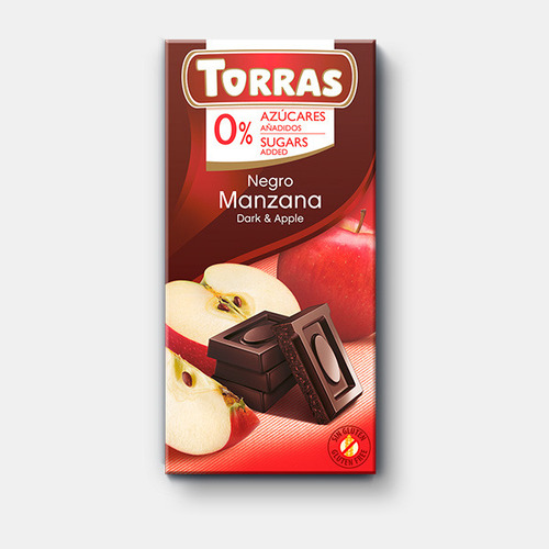 Chocolate Negro Sin Azucar Con Manzana Torras Sin Gluten