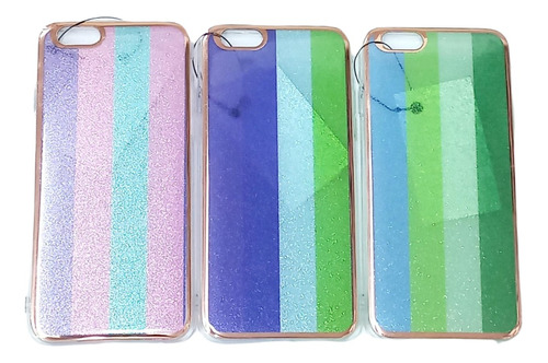 Funda Rainbow Antigolpe Con Brillos Para iPhone 6 6s