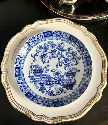 Juego 6 Platos Hondos Porcelana Tsuji Modelo Old Blue C1980 Blanco Y Azul Old Blue (Usado)