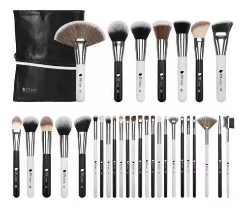 DUcare Pinceles de maquillaje profesional serie Panda Set de brochas de  maquillaje para el día de San Valentín, 31 piezas, base Kabuki, mezcla de