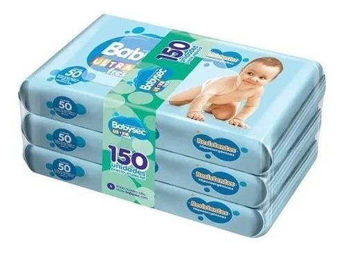 Toallitas Humedas De Bebe Babysec Ultra Pack Por 150