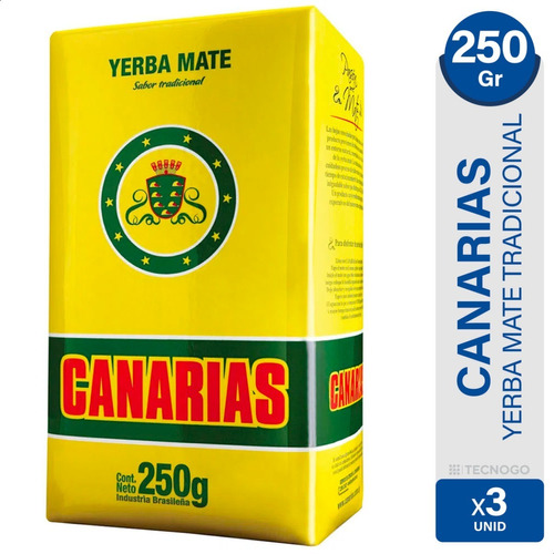 Yerba Mate Canarias Sin Palo Sabor Tradicional - Pack X3 Uni