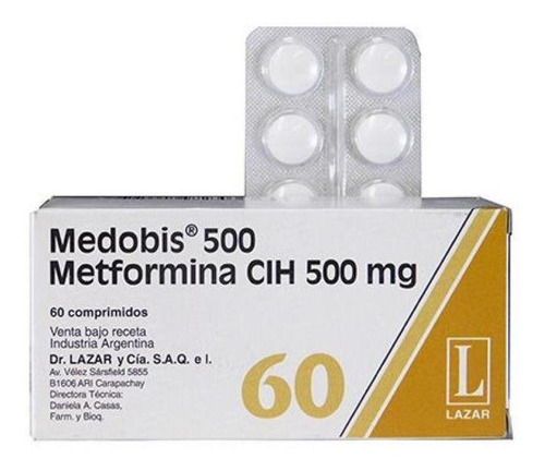 Medobis 500 Mg 60 Comprimidos| Metformina | Cuotas sin interés