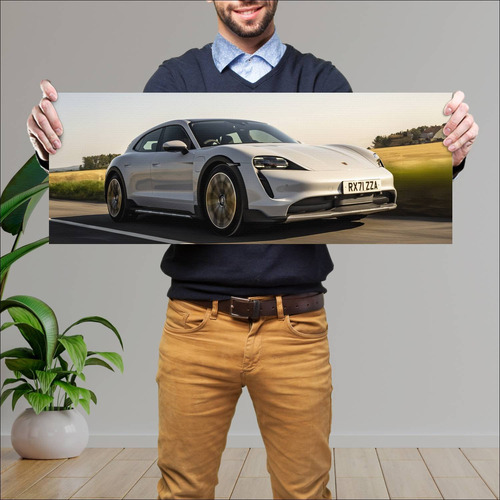 Cuadro 30x80cm Auto 2021 Porsche Taycan S Cross 502