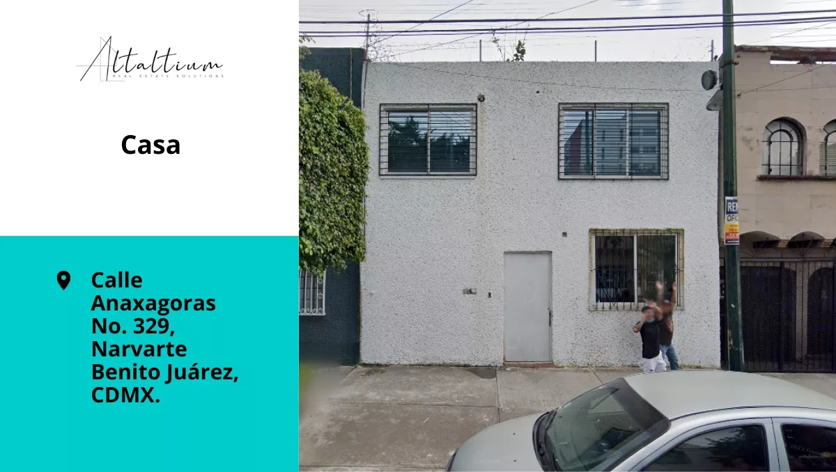 Casa En Venta De 280 M2, En La Calle Anaxágoras, Narvarte, Benito Juárez, Cdmx. Cerca De Parque Las Américas