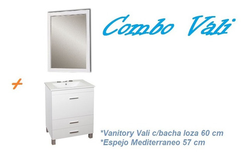 Imagen 1 de 3 de Vanitory Vali 60 Cm Laqueado + Espejo 