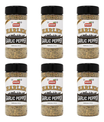 Badia Harlem Garlic Pepper 170,1 Grs Pimienta Con Ajo X 6 Un