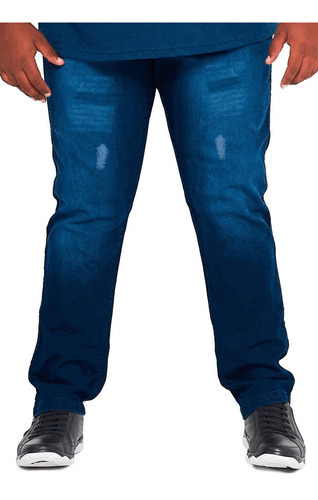 Calça Plus Size Masculina Jeans Lavagem Especial