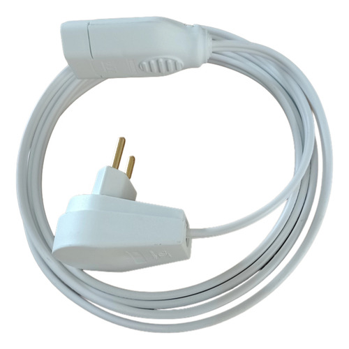 Extensao Mista 2 Metros Br Fio 2,5mm Pino Macho 10A e Plugue Femea 20A Mod. 988SILI Racrafi Branco