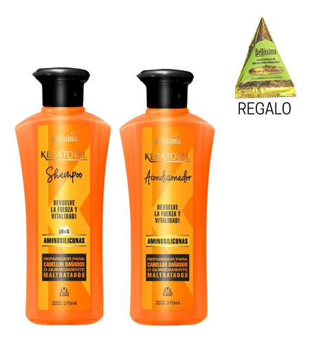 Shampoo Y Acondicionador Keratotal X 270 Ml - Bellissima