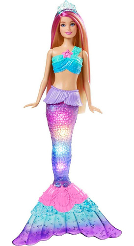 Barbie Muñeca De Sirena Con Cola Iluminada Parpadeante Activ