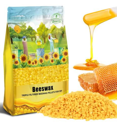 Cargen Pellets De Cera De Abeja Amarilla, 3 Libras, Pastilla