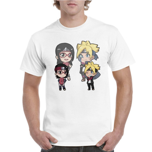 Playeras De Anime Boruto Y Sarada Para Hombre Manga Corta