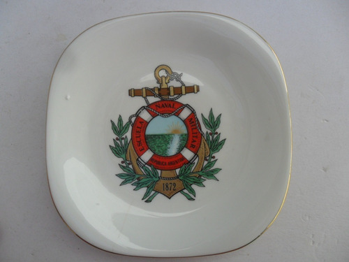 Plato Escuela Naval Militar Armada Ara Marina Insignia Ancla