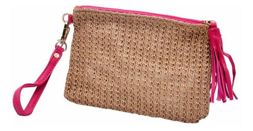 Bolsa Transversal Pagani Em Palha - Rosa Pink Pg6934