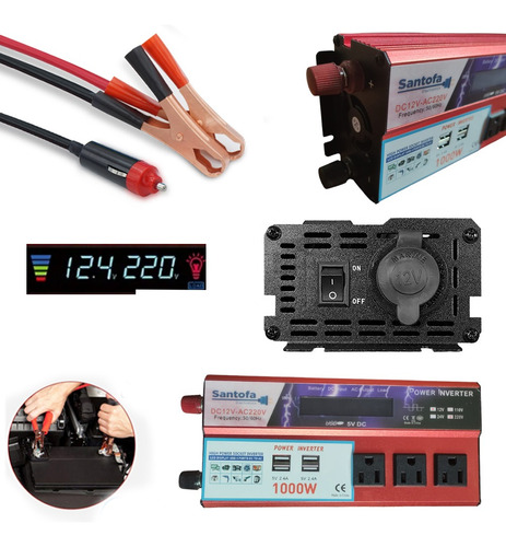 Inversor De Corriente 12v A 220v 1000w 4 Usb 3 Sockets Panta