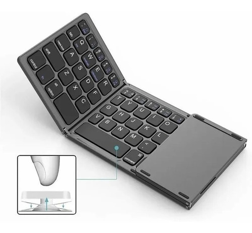 Teclado Dobrável Com Touchpad Bluetooth Ultra Slim Sem Fio Cor de teclado Grafite