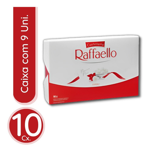 Bombom Raffaello - 10 Caixas Com 9 Bombons Cada