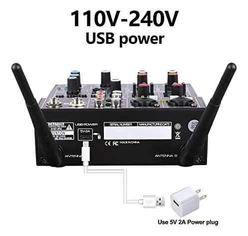 Mezclador De Audio Profesional Con Micrófono Inalámbrico Dua