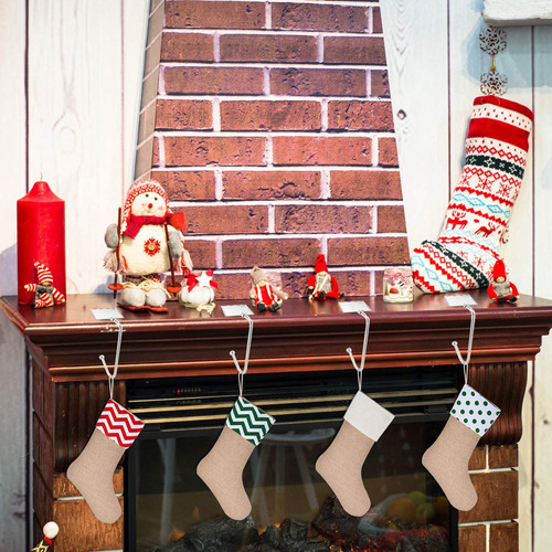 Decoración Navideña Con 4 Soportes Para Calcetines, Ganchos