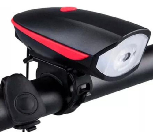 Lanterna Farol Led Bike C/ Buzina Bicicleta Recarregável Usb