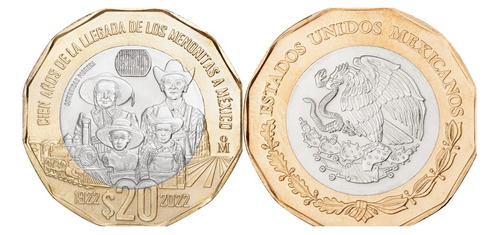 Moneda De 20 Pesos  De Los Menonitas Con Las 3 Mon Del Bic