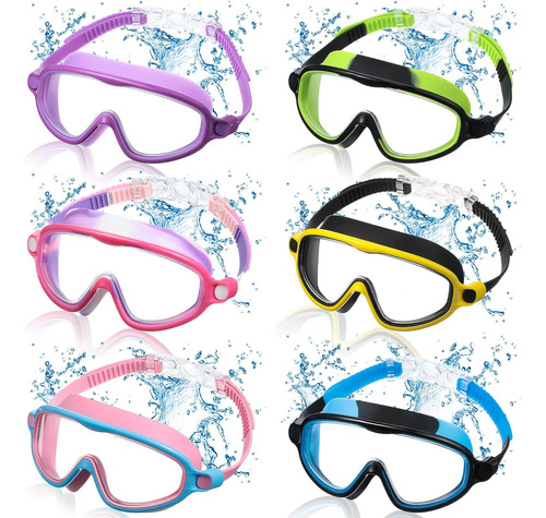 Paquete De 6 Gafas De Natación Para Niños, Gafas De Natación