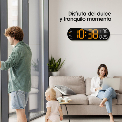 Reloj Digital De Pared Led 13 Pulgadas Con Control Remoto
