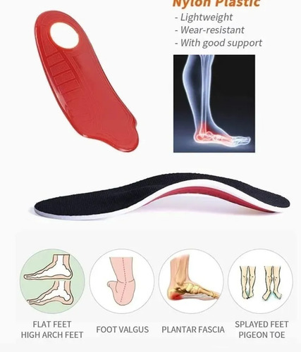 Imagen 9 de 9 de Plantillas Ortopedicas Ajustables Para Fascitis Pie Plano