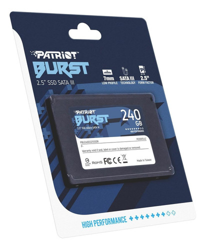 Imagen 5 de 6 de Disco sólido SSD interno Patriot Burst PBU240GS25SSDR 240GB