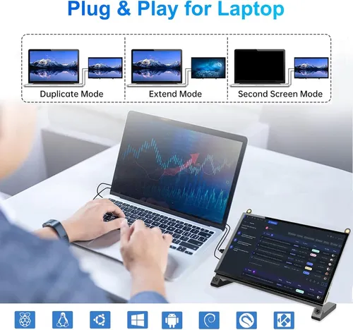 Pantalla Táctil Ips De 7 Pulgadas Para Raspberry Pi 1024 X