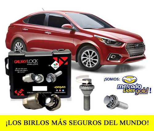 Tuercas Seguridad Galaxylock Hyundai Accent Mid T/m Garantia