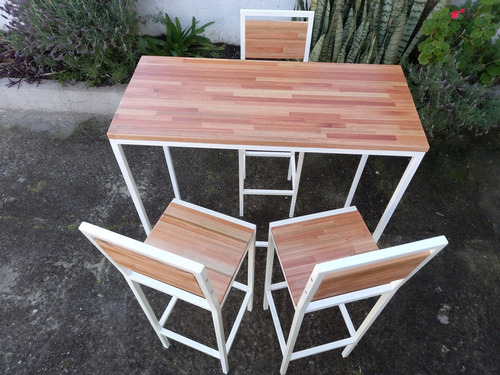 Mesa Decorativa, Desayunador, Recibidor Hierro Y Madera Aa