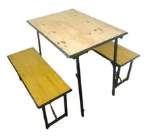 Comprar Mesa Y Bancos Plegables  Hierro Y Madera